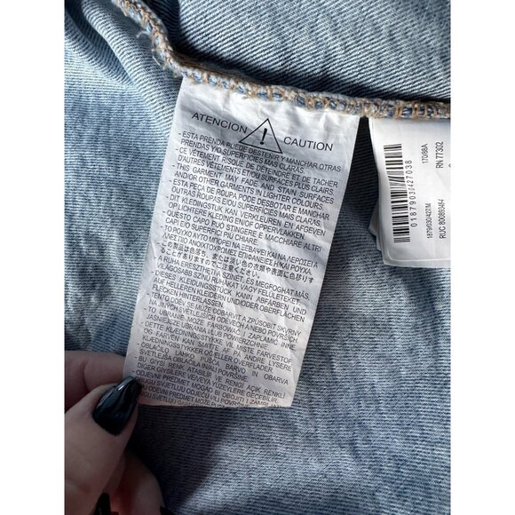 Zara Women's Sz M Patch Pocket Denim Jacket Light Wash Oversize - Picture 6 of 11